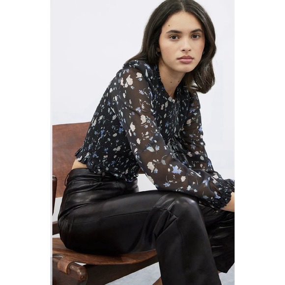 Aritzia Wilfred Black Cropped Melina High Rise Vegan Leather Pants Size 00 Biker - Picture 5 of 13